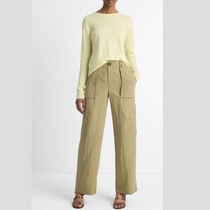 VINCE Mid-Rise Fluid Wide leg Cargo Trouser